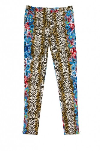 JUS D ORANGE_Jean leopard fleuri turquoise_59e