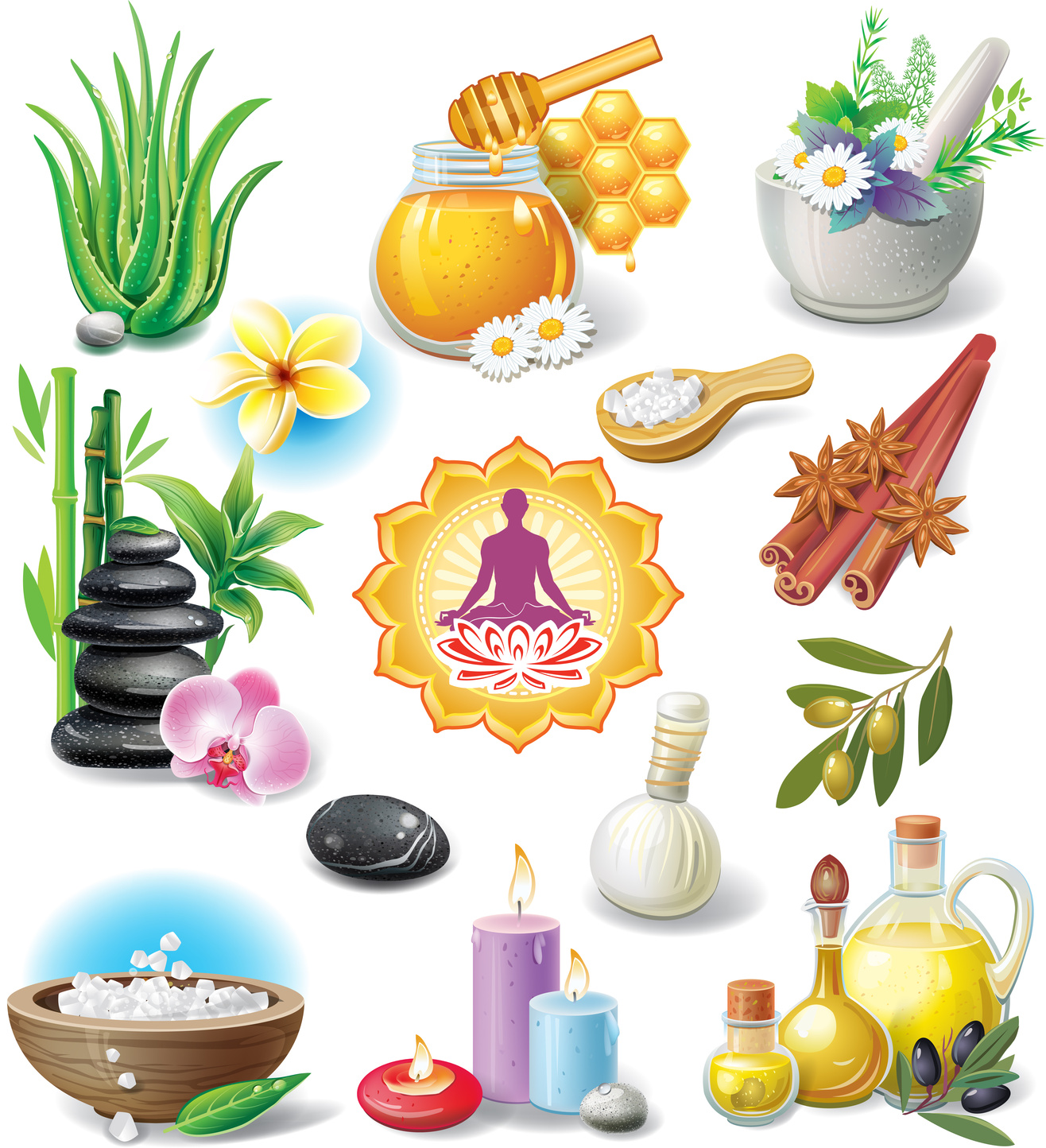 Set of spa treatment symbols